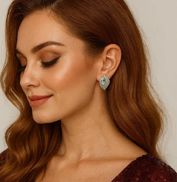 Crystal_Stud_Earrings_with_Red_Stone_and_Clear_Rhinestone_Halo,_Silver-Toned_(CN46)