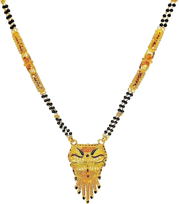Women_gold_plated_Stylish_Mangalsutra_chain_(HAR-LOTUS_MINA_2_LINE_KKTI_MINA-100153)