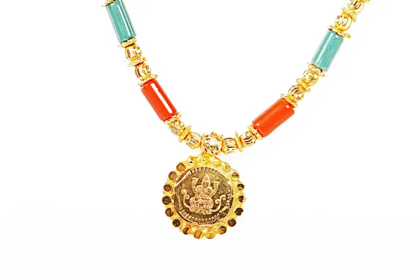 Women_gold_plated_Stylish_Mangalsutra_chain_(HAR-RED_GREEN_BIG_LAXMI-BL1)