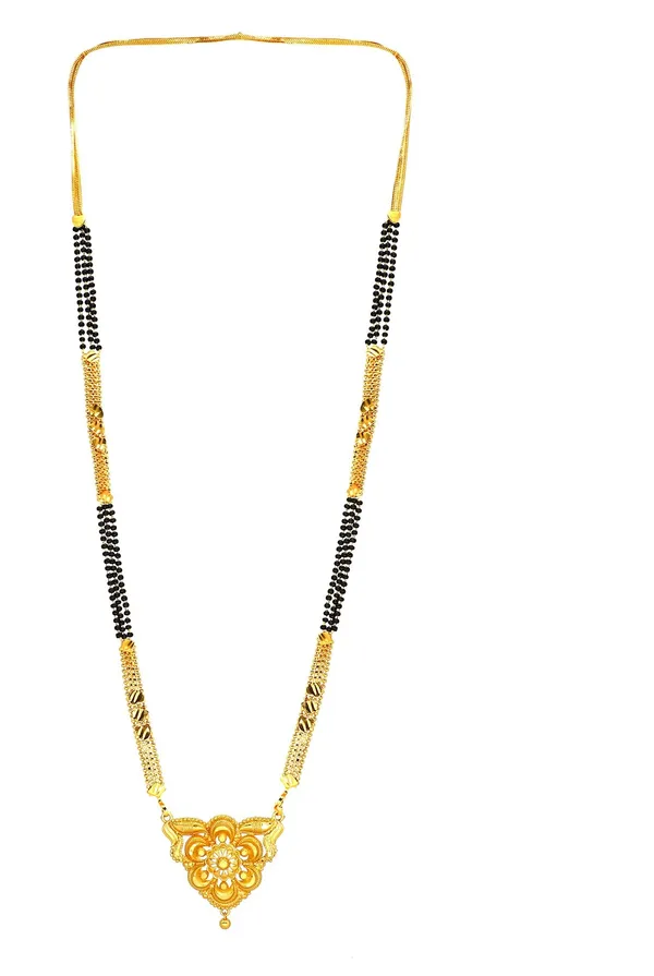 Women_gold_plated_Stylish_Mangalsutra_chain_(HAR-SINGAL_FLOWER-SUNIL_3LINE-100245)