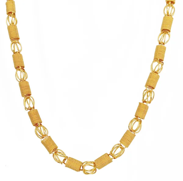 SHANKHRAJ_MALL_Gold_Tone_Mesh_Chain_Necklace,_Intricate_Linked_Design
