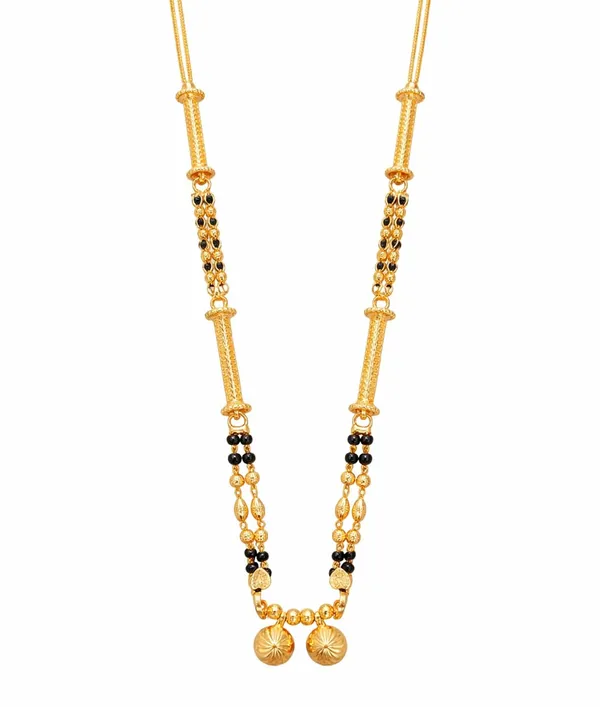 SHANKHRAJ_MALL_Gold-Toned_Mangalsutra_Necklace_with_Black_Beads,_Floral_Pendant_Design,_Traditional_Indian_Jewelry_(A371)
