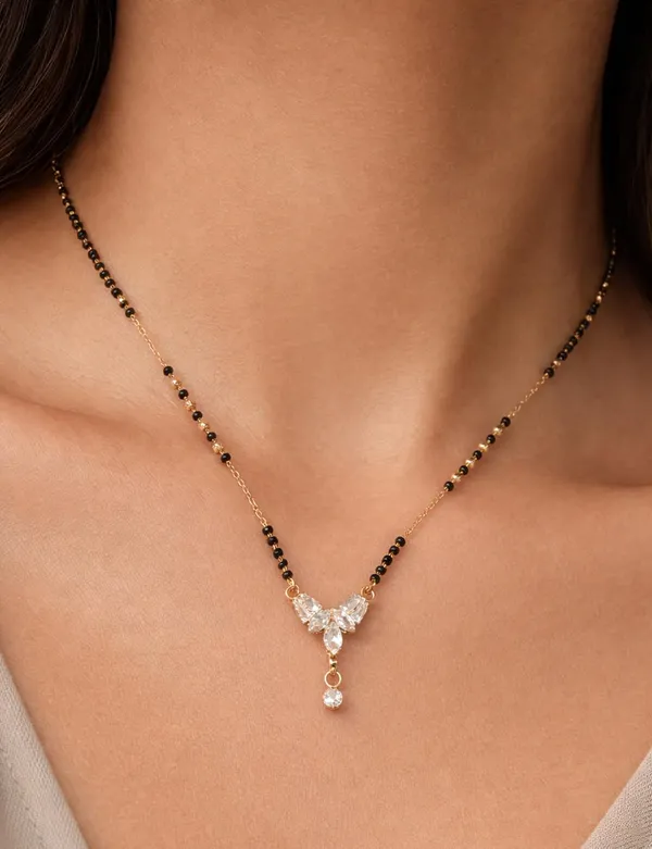 SHANKHRAJ_MALL_Gold-Toned_Mangalsutra_with_Black_Beads_Chain_and_CZ_Crystal_Pendant,_Traditional_Indian_Jewellery_(A507)