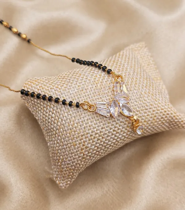 SHANKHRAJ_MALL_Gold-Toned_Mangalsutra_with_Black_Beads_Chain_and_CZ_Crystal_Pendant,_Traditional_Indian_Jewellery_(A507)