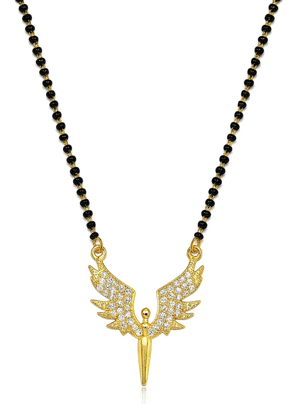 SHANKHRAJ_MALL_Gold_Plated_Angel_Wings_Mangalsutra_Pendant_for_Women_|_Black_Bead_Chain_with_Blue_&_Black_Stone_Work_(CN4)