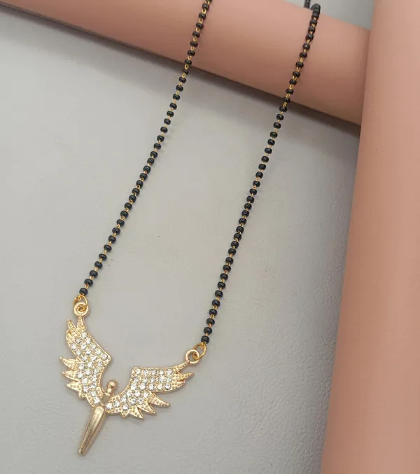 SHANKHRAJ_MALL_Gold_Plated_Angel_Wings_Mangalsutra_Pendant_for_Women_|_Black_Bead_Chain_with_Blue_&_Black_Stone_Work_(CN4)
