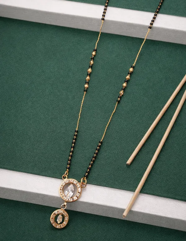 SHANKHRAJ_MALL_Gold-Toned_Mangalsutra_with_Black_Beads_Chain_and_CZ_Crystal_Pendant,_Traditional_Indian_Jewellery_(A508)