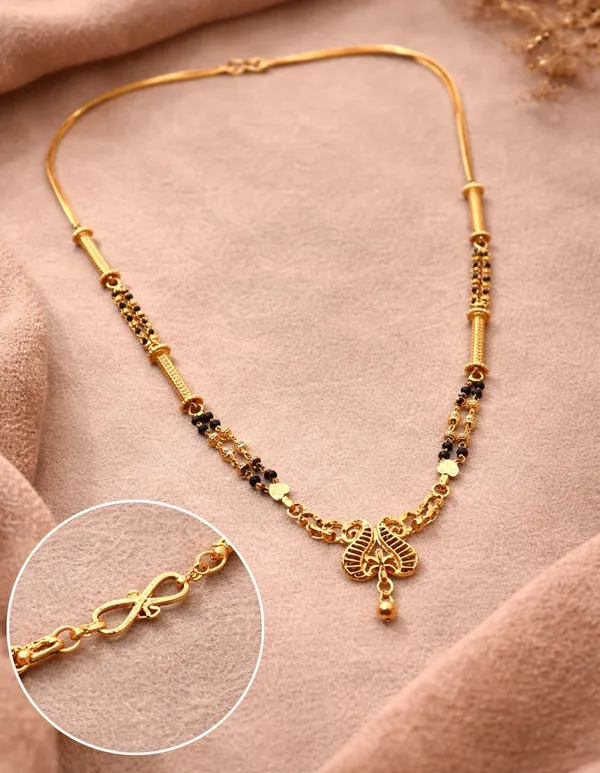 SHANKHRAJ_MALL_Gold-Toned_Mangalsutra_Necklace_with_Black_Beads,_Floral_Pendant_Design,_Traditional_Indian_Jewelry_(A369)