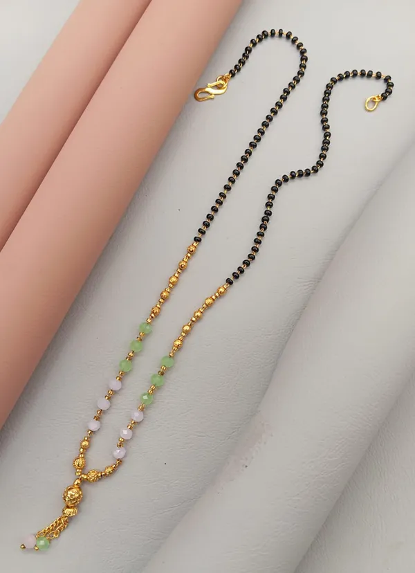 SHANKHRAJ_MALL_Elegant_Floral_Diamond_CZ_Mangalsutra_for_Women_|_Black_Bead_Chain_with_Gold-Plated_Pendant_|_Traditional_Ethnic_Gift_for_Wife_(A236)