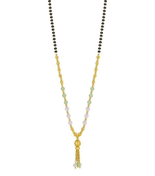 SHANKHRAJ_MALL_Elegant_Floral_Diamond_CZ_Mangalsutra_for_Women_|_Black_Bead_Chain_with_Gold-Plated_Pendant_|_Traditional_Ethnic_Gift_for_Wife_(A236)