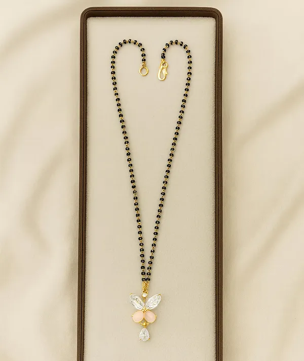 SHANKHRAJ_MALL_Elegant_Floral_Diamond_CZ_Mangalsutra_for_Women_|_Black_Bead_Chain_with_Gold-Plated_Pendant_|_Traditional_Ethnic_Gift_for_Wife_(A235)