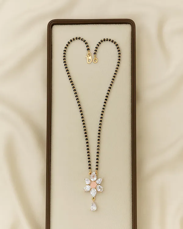SHANKHRAJ_MALL_Elegant_Floral_Diamond_CZ_Mangalsutra_for_Women_|_Black_Bead_Chain_with_Gold-Plated_Pendant_|_Traditional_Ethnic_Gift_for_Wife_(A233)