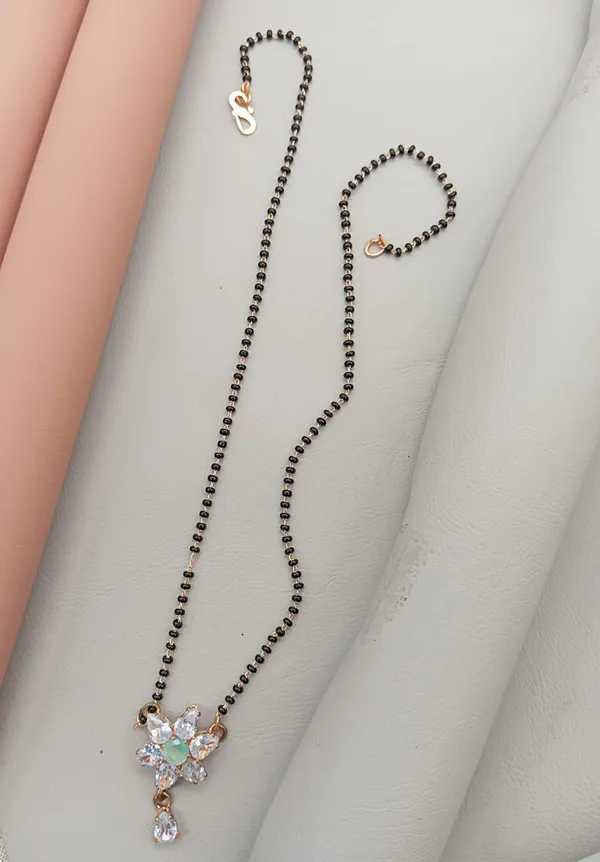 SHANKHRAJ_MALL_Elegant_Floral_Diamond_CZ_Mangalsutra_for_Women_|_Black_Bead_Chain_with_Gold-Plated_Pendant_|_Traditional_Ethnic_Gift_for_Wife_(A234)