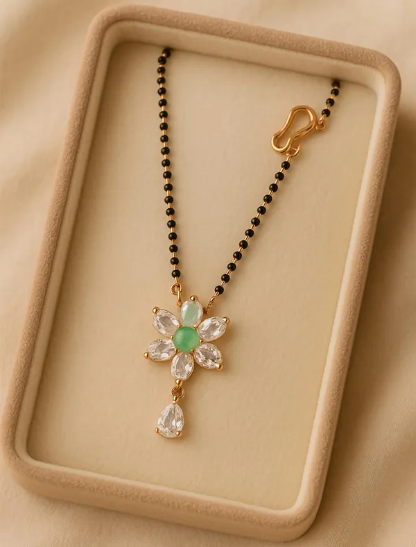 SHANKHRAJ_MALL_Elegant_Floral_Diamond_CZ_Mangalsutra_for_Women_|_Black_Bead_Chain_with_Gold-Plated_Pendant_|_Traditional_Ethnic_Gift_for_Wife_(A234)