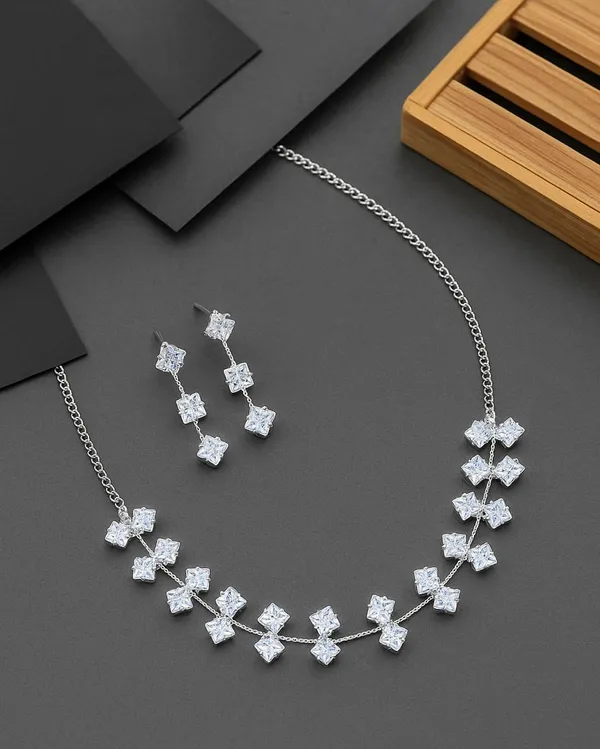 SHANKHRAJ_MALL_Women’s_Rose_Gold_Or_Silver_Butterfly_Necklace_&_Earrings_Set_|_Premium_CZ_Diamond_Look_Jewellery_|_(A342)