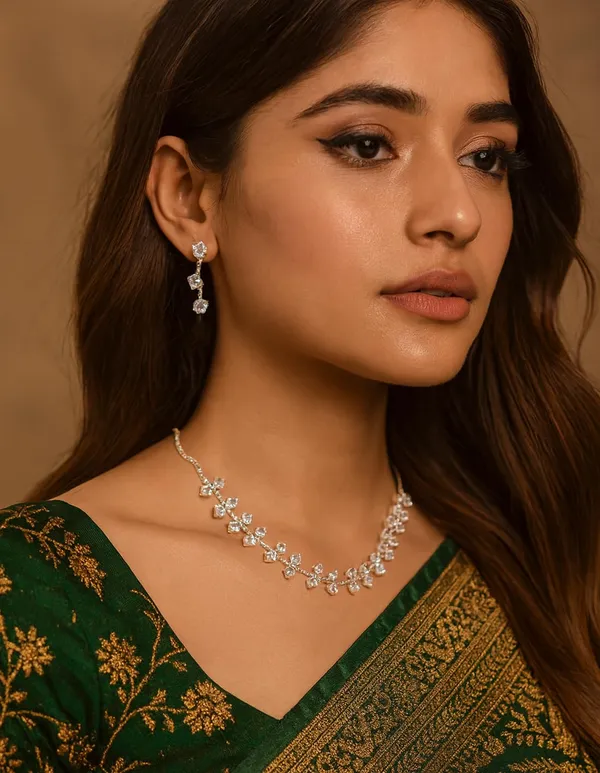 SHANKHRAJ_MALL_Women’s_Rose_Gold_Or_Silver_Butterfly_Necklace_&_Earrings_Set_|_Premium_CZ_Diamond_Look_Jewellery_|_(A342)