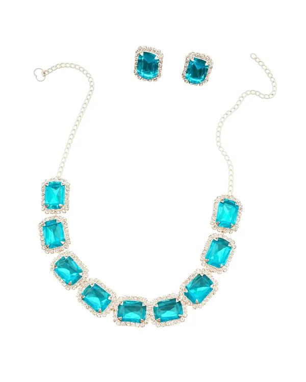 SHANKHRAJ_MALL_Elegant_Chrome_Finish_Necklace_&_Earrings_Set_with_Sparkling_Stones_–_Wedding_&_Party_Jewelry_for_Women_(SKY_BLUE)
