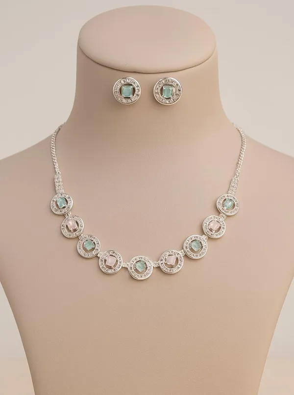 SHANKHRAJ_MALL_Women’s_Rose_Gold_Or_Silver_Butterfly_Necklace_&_Earrings_Set_|_Premium_CZ_Diamond_Look_Jewellery_|_(A339)