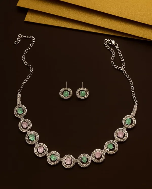 SHANKHRAJ_MALL_Women’s_Rose_Gold_Or_Silver_Butterfly_Necklace_&_Earrings_Set_|_Premium_CZ_Diamond_Look_Jewellery_|_(A339)