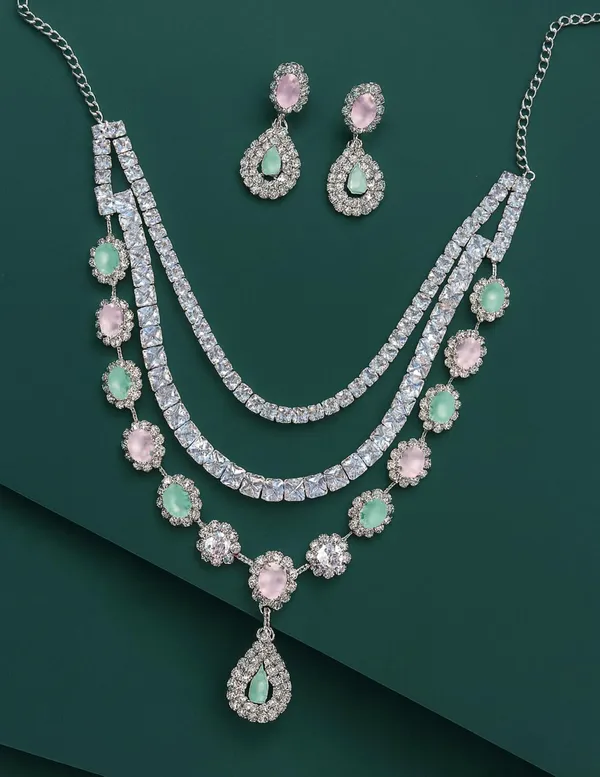 SHANKHRAJ_MALL_Women’s_Rose_Gold_Or_Silver_Butterfly_Necklace_&_Earrings_Set_|_Premium_CZ_Diamond_Look_Jewellery_|_(A338)