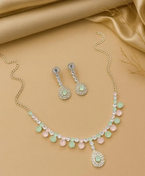 SHANKHRAJ_MALL_Women’s_Rose_Gold_Or_Silver_Butterfly_Necklace_&_Earrings_Set_|_Premium_CZ_Diamond_Look_Jewellery_|_(A336)
