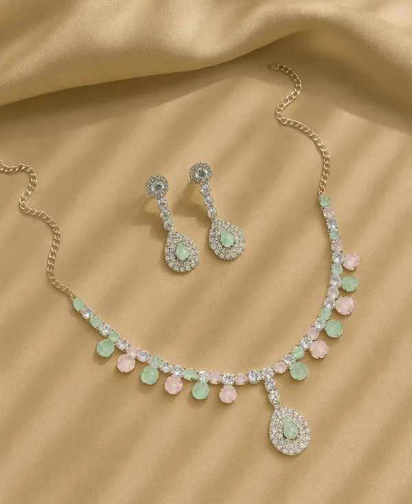 SHANKHRAJ_MALL_Women’s_Rose_Gold_Or_Silver_Butterfly_Necklace_&_Earrings_Set_|_Premium_CZ_Diamond_Look_Jewellery_|_(A336)