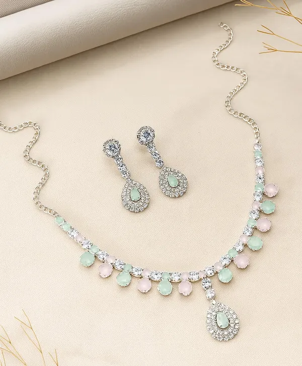 SHANKHRAJ_MALL_Women’s_Rose_Gold_Or_Silver_Butterfly_Necklace_&_Earrings_Set_|_Premium_CZ_Diamond_Look_Jewellery_|_(A336)