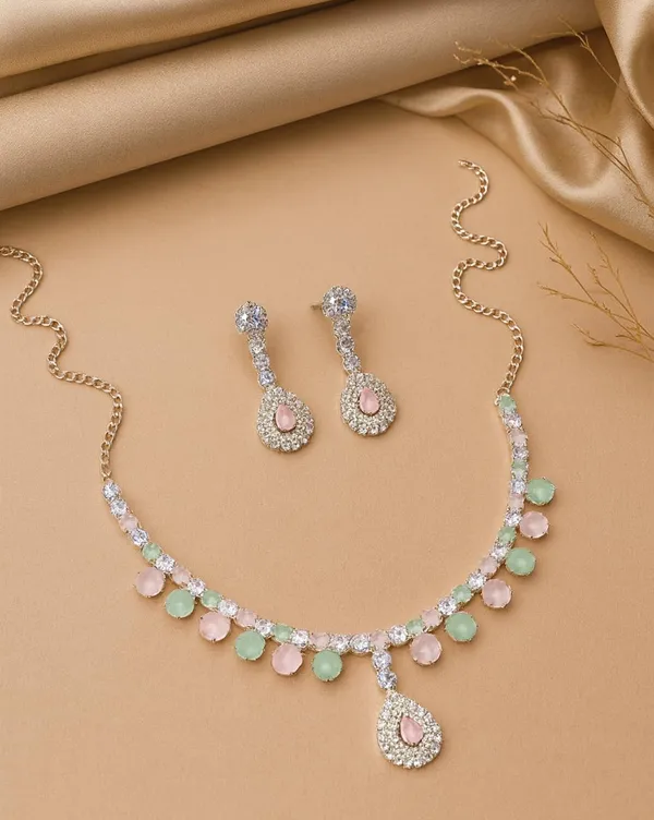 SHANKHRAJ_MALL_Women’s_Rose_Gold_Or_Silver_Butterfly_Necklace_&_Earrings_Set_|_Premium_CZ_Diamond_Look_Jewellery_|_(A335)