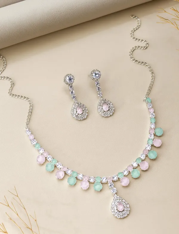 SHANKHRAJ_MALL_Women’s_Rose_Gold_Or_Silver_Butterfly_Necklace_&_Earrings_Set_|_Premium_CZ_Diamond_Look_Jewellery_|_(A335)