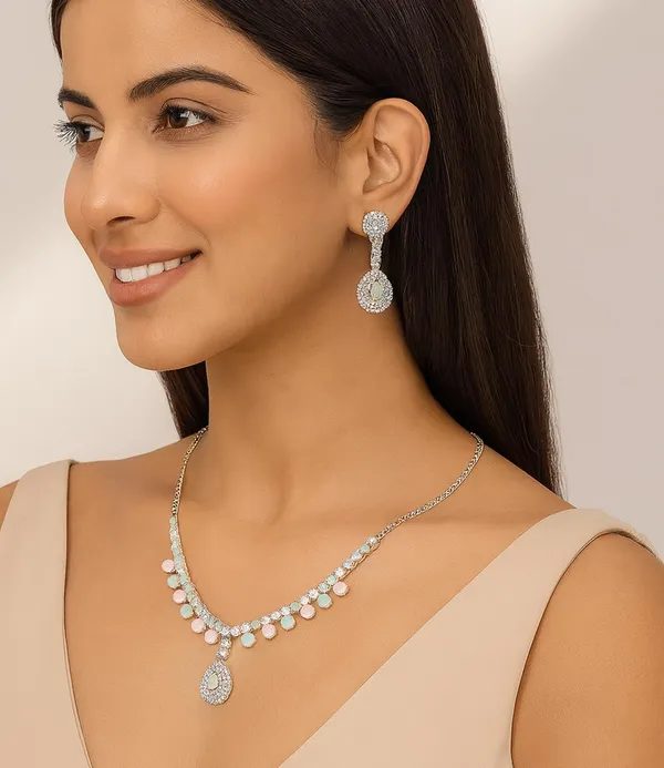 SHANKHRAJ_MALL_Women’s_Rose_Gold_Or_Silver_Butterfly_Necklace_&_Earrings_Set_|_Premium_CZ_Diamond_Look_Jewellery_|_(A335)