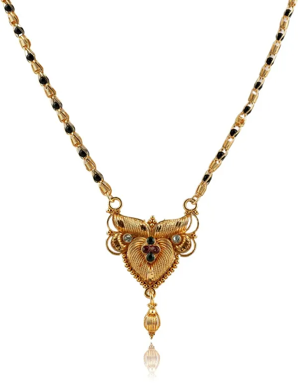 Women_gold_plated_Stylish_Mangalsutra_chain_(NL_HAR-MULTIMEENA_BLACK_BADAM-BL1_10053)