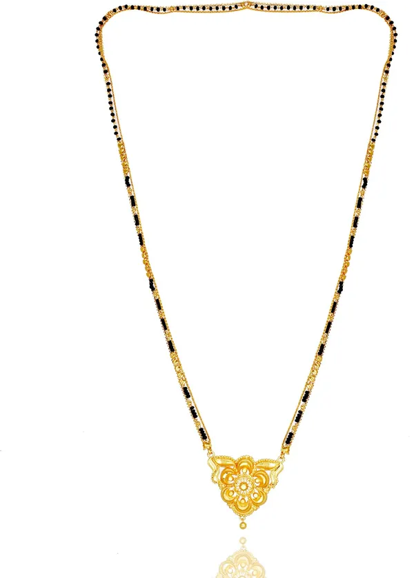 Women_gold_plated_Stylish_Mangalsutra_chain_(NL_HAR-SINGAL_FLOEWER_2_LINE_TORAN_BELT_)