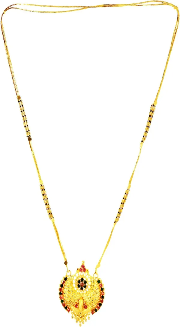 Women_gold_plated_Stylish_Mangalsutra_chain_(NL_har-chakra_meena-black_badam_2_line_-)