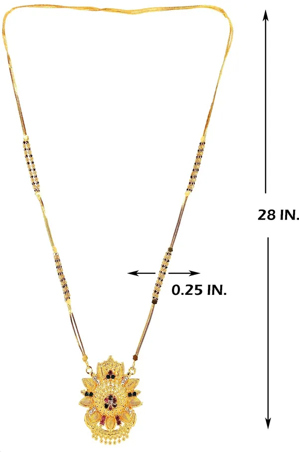 Women_gold_plated_Stylish_Mangalsutra_chain_(NL_har-leaves_meena-black_badam_2_line-B)