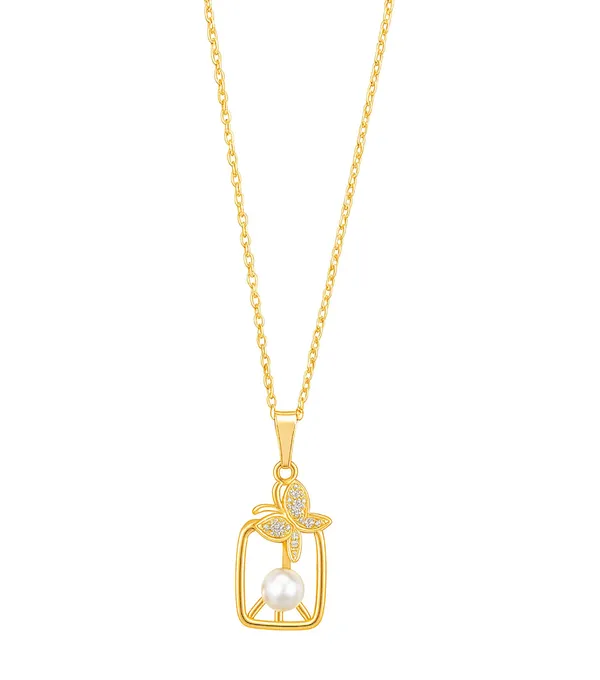 SHANKHRAJ_MALL_Women_Chain_Pendant_Necklace_|_Silver_&_Gold_Colour_Variation_(CN91)