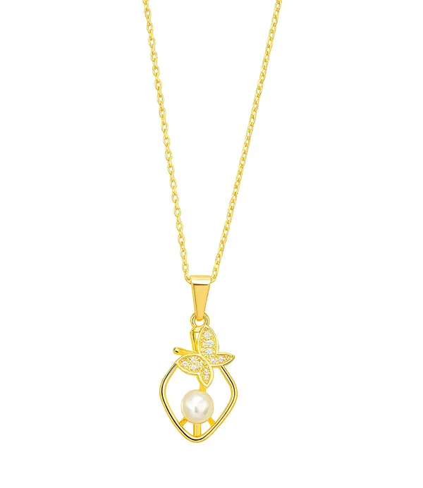 SHANKHRAJ_MALL_Women_Chain_Pendant_Necklace_|_Silver_&_Gold_Colour_Variation_(CN95)