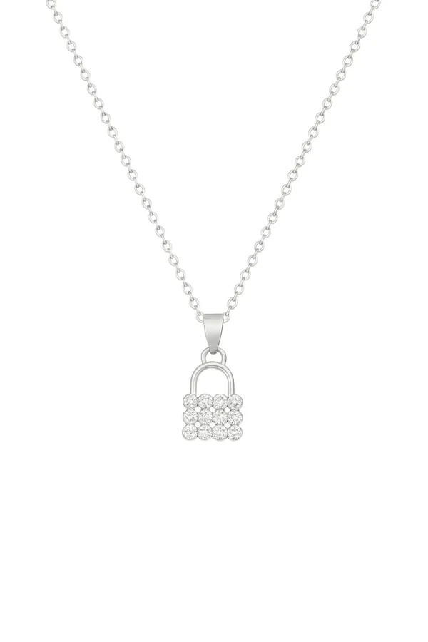 SHANKHRAJ_MALL_Crystal_Bow_Pendant_Necklace_with_Pink_Opal_Square_Stone,_Chrome_Chain,_Rhinestone_Accents_(CN16)