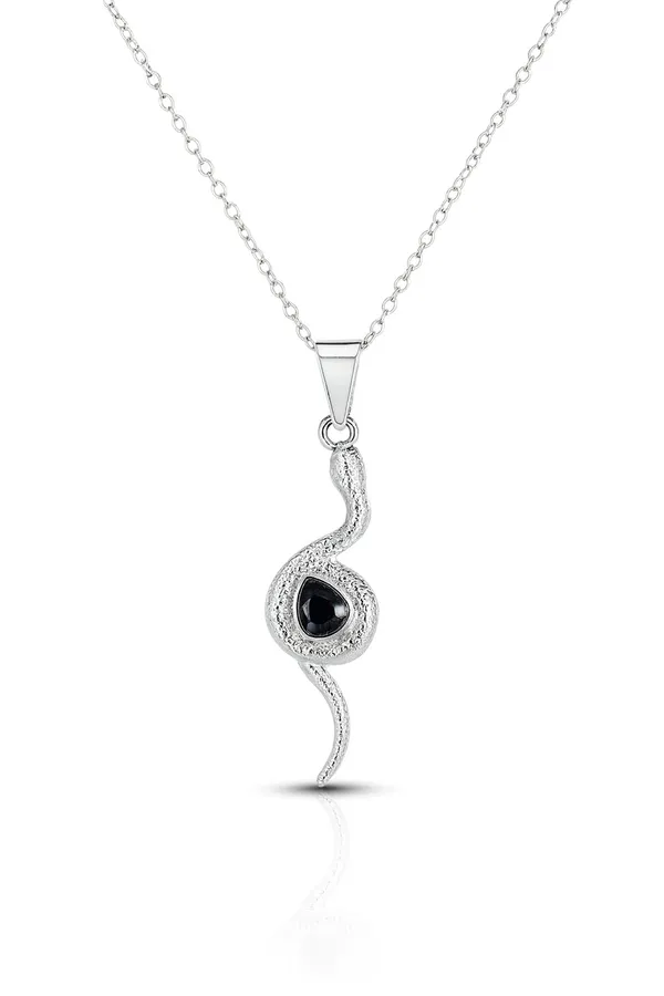 SHANKHRAJ_MALL_Crystal_Bow_Pendant_Necklace_with_Pink_Opal_Square_Stone,_Chrome_Chain,_Rhinestone_Accents_(CN25)