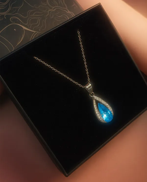 SHANKHRAJ_MALL_Crystal_Bow_Pendant_Necklace_with_Pink_Opal_Square_Stone,_Chrome_Chain,_Rhinestone_Accents_(CN7)