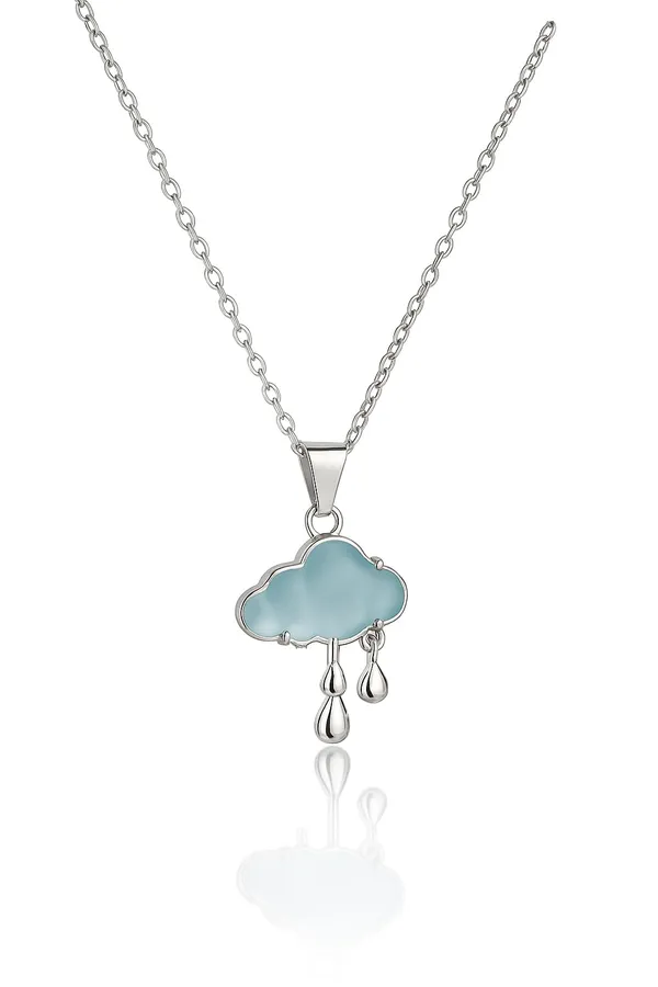 SHANKHRAJ_MALL_Crystal_Bow_Pendant_Necklace_with_Pink_Opal_Square_Stone,_Chrome_Chain,_Rhinestone_Accents_(CN35)
