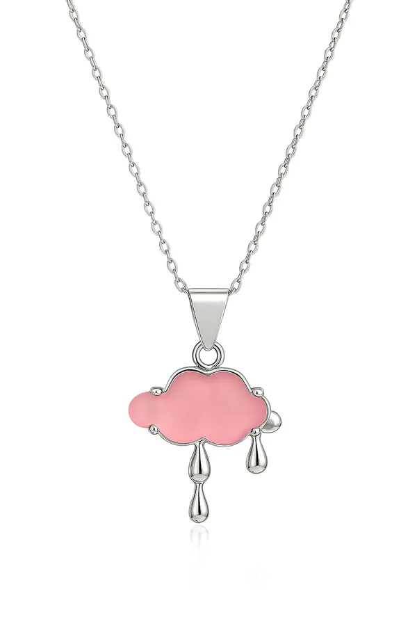 SHANKHRAJ_MALL_Crystal_Bow_Pendant_Necklace_with_Pink_Opal_Square_Stone,_Chrome_Chain,_Rhinestone_Accents_(CN34)