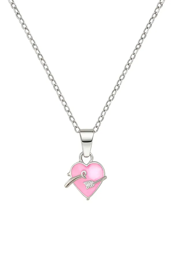 SHANKHRAJ_MALL_Crystal_Bow_Pendant_Necklace_with_Pink_Opal_Square_Stone,_Chrome_Chain,_Rhinestone_Accents_(CN12)