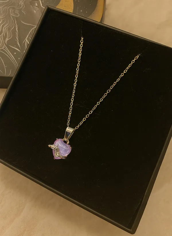 SHANKHRAJ_MALL_Crystal_Bow_Pendant_Necklace_with_Pink_Opal_Square_Stone,_Chrome_Chain,_Rhinestone_Accents_(CN12)