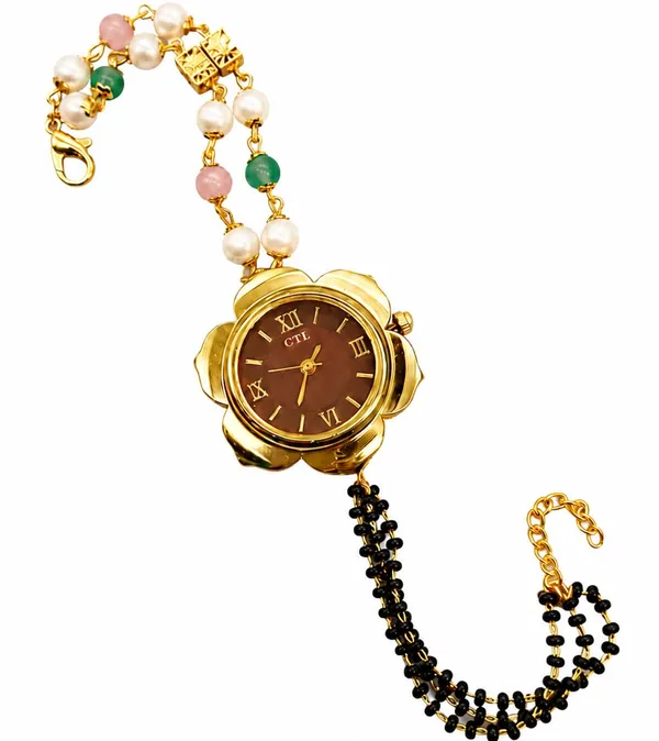 Women's_Gold-Tone_Floral_Watch