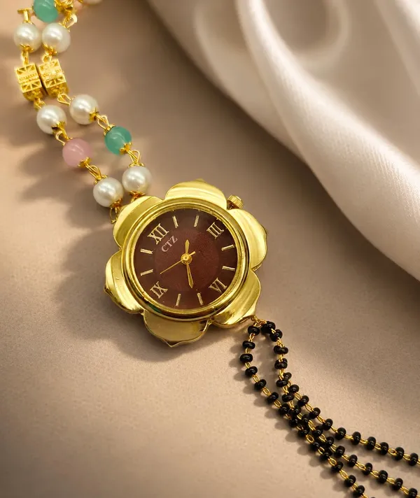 Women's_Gold-Tone_Floral_Watch