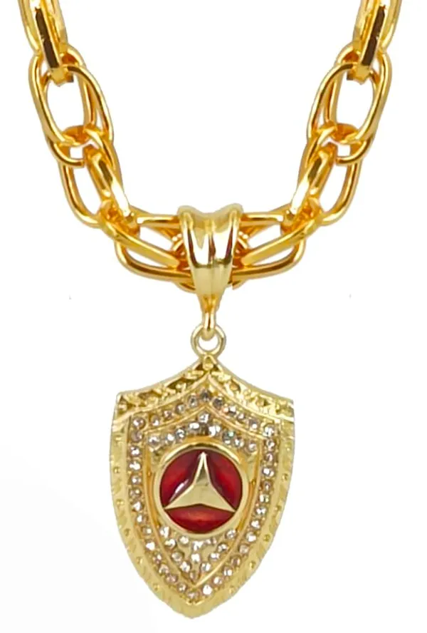 SHANKHRAJ_MALL_Gold-Toned_Byzantine_Chain_Necklace_with_Shield_Pendant,_50_cm_(3_kadi)