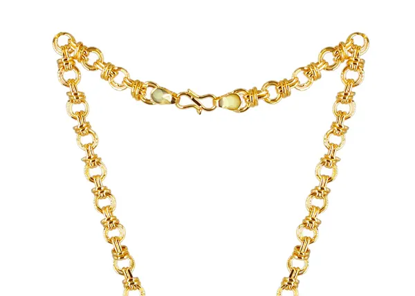 SHANKHRAJ_MALL_Gold-Toned_Byzantine_Chain_Necklace_with_Shield_Pendant,_50_cm_(ring_holo)