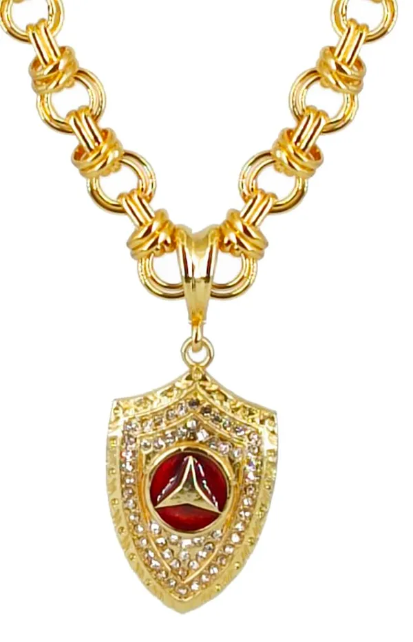 SHANKHRAJ_MALL_Gold-Toned_Byzantine_Chain_Necklace_with_Shield_Pendant,_50_cm_(ring_holo)