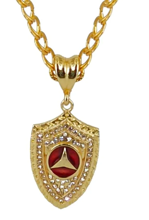 SHANKHRAJ_MALL_Gold-Toned_Byzantine_Chain_Necklace_with_Shield_Pendant,_50_cm_(dual_kadi)