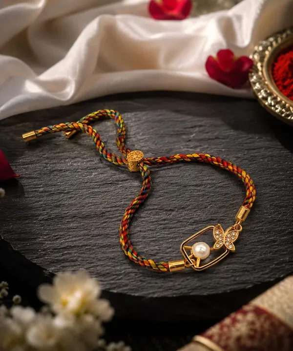 Multicolour_Thread_Rakhi_for_Brother_with_Butterfly_Charm_and_Pearl_Bead_–_Adjustable_Designer_Raksha_Bandhan_Bracelet_for_Bhai